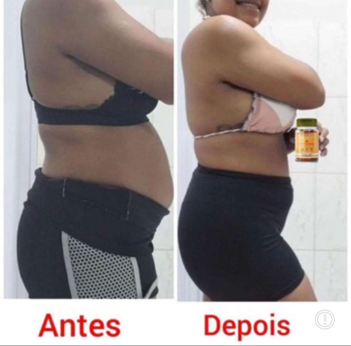Antes e Depois com Pote na Mão
